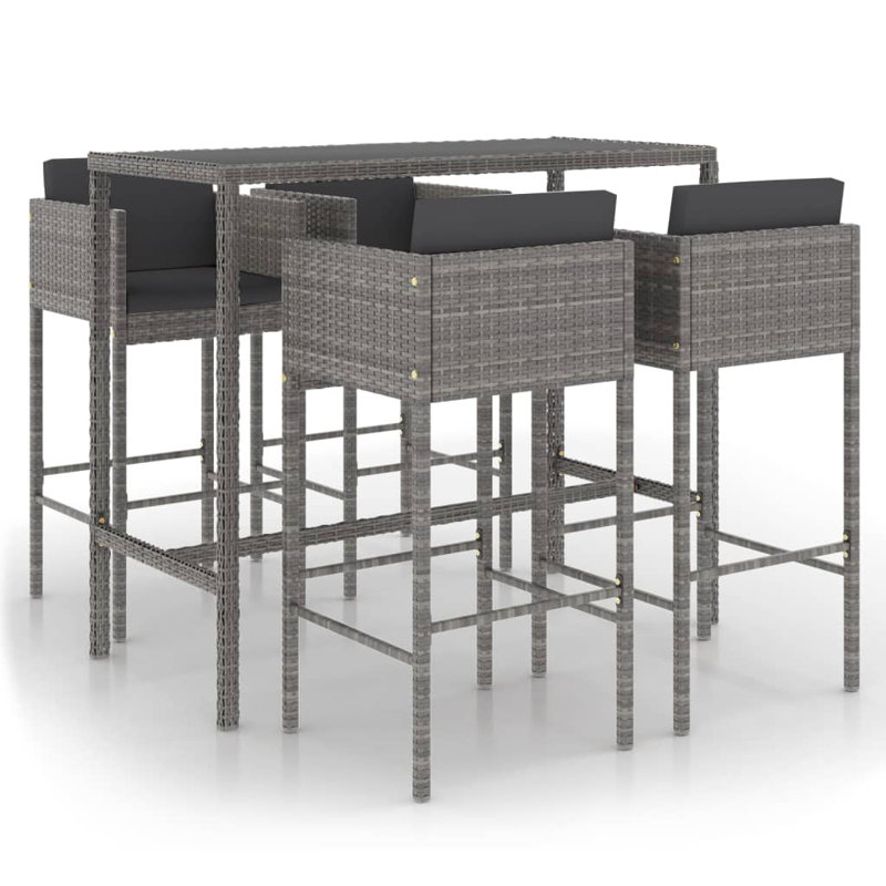 Latitude Run® Patio Bar Set Outdoor Bistro Set Bar Stool Bistro Table